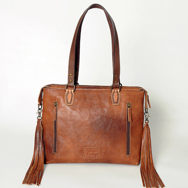 ADBG855 American Darling Hand Tooled Floral & Hand Woven Saddle Blanket Western Leather Tote Bag