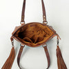 ADBG855 American Darling Hand Tooled Floral & Hand Woven Saddle Blanket Western Leather Tote Bag