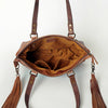 ADBG855 American Darling Hand Tooled Floral & Hand Woven Saddle Blanket Western Leather Tote Bag