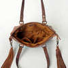 ADBG855 American Darling Hand Tooled Floral & Hand Woven Saddle Blanket Western Leather Tote Bag