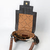 ADBG856 American Darling Hand Tooled Floral & Hair-On Cowhide Messenger Bag with Fringes