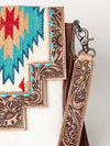 ADBG856 American Darling Hand Tooled Floral & Cowhide Messenger Bag with Saddle Blanket