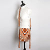 ADBG856 American Darling Hand Tooled Floral & Cowhide Messenger Bag with Saddle Blanket