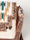 ADBG856 American Darling Hand Tooled Floral & Cowhide Messenger Bag with Saddle Blanket