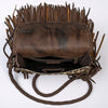 ADBGM250 Leopard Print Hair-On Leather Crossbody - Turquoise Concho & Fringe Western Bag