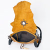 LC-ADBGM254 Raw-Edge Leather Western Crossbody Bag - Fringe Saddle Purse with Horn Toggle & Braided Strap