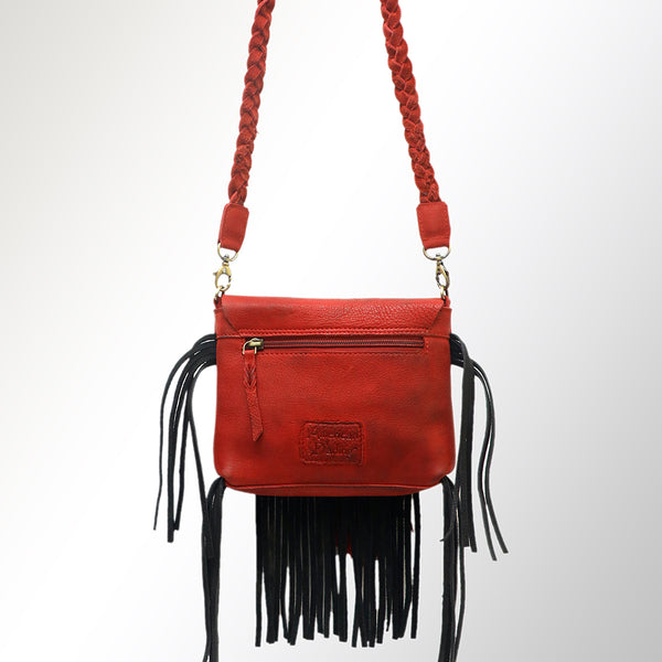 ADBGM256 Stunning Handcrafted Leather Fringe Crossbody with Braided Strap