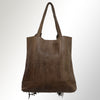 ADBGM119 Genuine Leather Fringe Tote - Western Knotted Strap Shoulder Bag