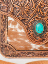 ADBG826 American Darling Western Cross body Bag Hair-On Cowhide with Hand Tooled Floral Carving
