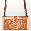 ADBG832 American Darling Western Small Cross body Bag Hand Tooled Floral with Buck Stitched Detail