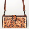 ADBG832 American Darling Western Small Cross body Bag Hand Tooled Floral with Buck Stitched Detail