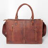 LC-ADBGZ200E Cowhide & Hand-Painted Sunflower Tooled Leather Tote - Western Shoulder Bag with Strap