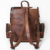 ADBG860 American Darling Hand Tooled Floral Leather & Hair-On Cowhide Backpack with Turquoise Concho