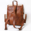ADBG860 American Darling Hand Tooled Floral Leather & Hair-On Cowhide Backpack with Turquoise Concho