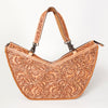 ADBG831 American Darling Western Tote Bag Hand Tooled Floral Carved Vegetable-Tanned Leather
