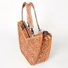 ADBG831 American Darling Western Tote Bag Hand Tooled Floral Carved Vegetable-Tanned Leather