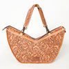 ADBG831 American Darling Western Tote Bag Hand Tooled Floral Carved Vegetable-Tanned Leather