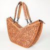 ADBG831 American Darling Western Tote Bag Hand Tooled Floral Carved Vegetable-Tanned Leather