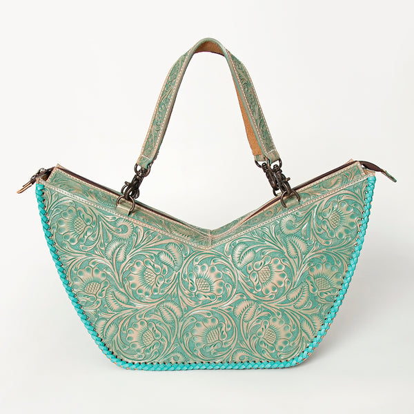 ADBG831 American Darling Western Tote Bag Hand Tooled Floral Carved Vegetable-Tanned Leather