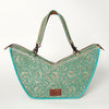 ADBG831 American Darling Western Tote Bag Hand Tooled Floral Carved Vegetable-Tanned Leather