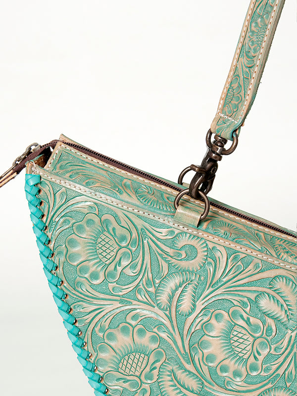 ADBG831 American Darling Western Tote Bag Hand Tooled Floral Carved Vegetable-Tanned Leather