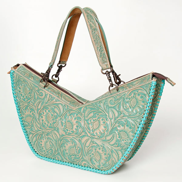 ADBG831 American Darling Western Tote Bag Hand Tooled Floral Carved Vegetable-Tanned Leather