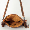 ADBG510 American Darling Hand Tooled Floral & Hand Woven Saddle Blanket Signature Cross Body Bag