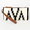 ADBG344 American Darling Western Leather Wristlet Bag with Hand Woven Saddle Blanket