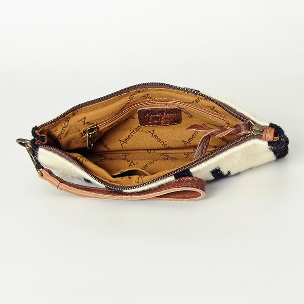 ADBG344 American Darling Western Leather Wristlet Bag with Hand Woven Saddle Blanket