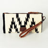 ADBG344 American Darling Western Leather Wristlet Bag with Hand Woven Saddle Blanket