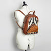 ADBGS156 Southwestern Saddle Blanket Backpack with Tooled Leather Accents - Western Style