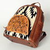 ADBGS156 Southwestern Saddle Blanket Backpack with Tooled Leather Accents - Western Style