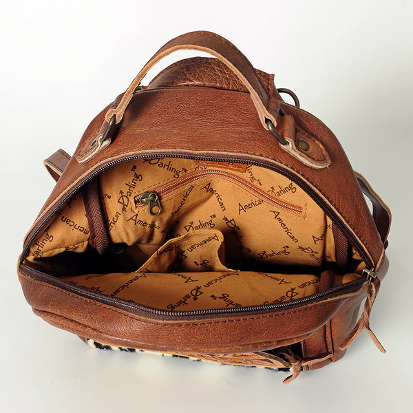 ADBGS156 Southwestern Saddle Blanket Backpack with Tooled Leather Accents - Western Style