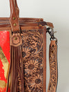 ADBG230 American Darling Western Tote Bag - Handcrafted Hair-On Cowhide & Hand-Tooled Leather