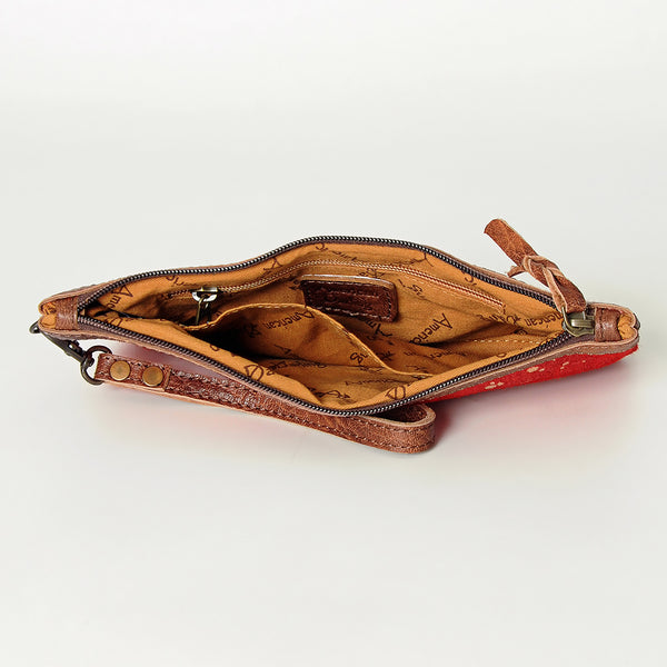 ADBG344 American Darling Genuine Hair On Hide Pattern Leather Western Wristlet