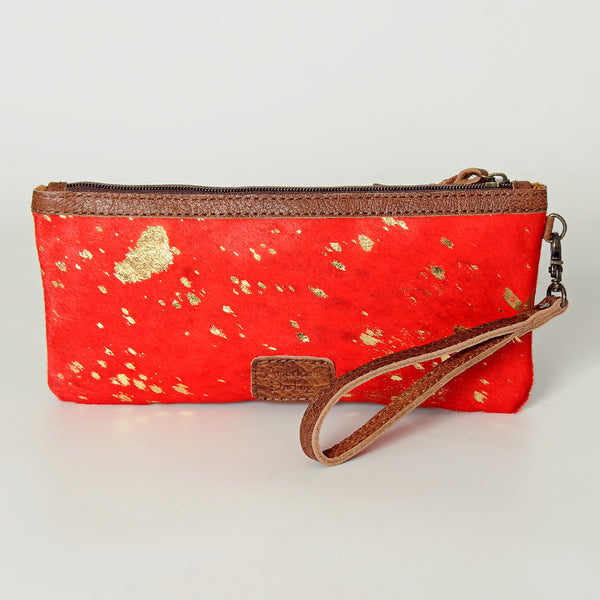 ADBG344 American Darling Genuine Hair On Hide Pattern Leather Western Wristlet