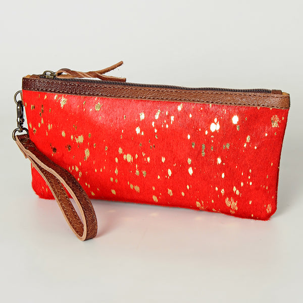 ADBG344 American Darling Genuine Hair On Hide Pattern Leather Western Wristlet