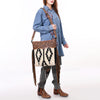 ADBG861 American Darling Hand Tooled Floral & Woven Saddle Blanket Signature Cross body Bag