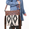 ADBG861 American Darling Hand Tooled Floral & Woven Saddle Blanket Signature Cross body Bag
