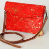 ADBGS178Genuine Hair-on Hide Leather Envelope Bag with Fringe Tassels and Adjustable Strap