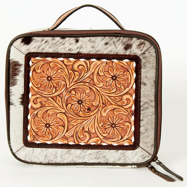 ADBGA225 American Darling Floral Tooled Leather Cowhide Jewelry Organizer Box