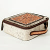 ADBGA225 American Darling Floral Tooled Leather Cowhide Jewelry Organizer Box