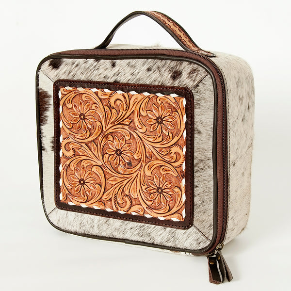 ADBGA225 American Darling Floral Tooled Leather Cowhide Jewelry Organizer Box
