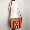 ADBGA255 American Darling Western Tooled Leather & Southwestern Serape Messenger Bag