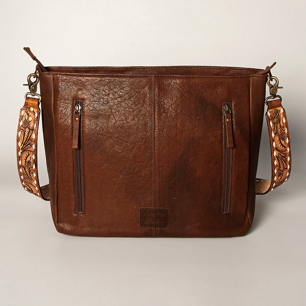 ADBGA255 American Darling Western Tooled Leather & Southwestern Serape Messenger Bag