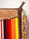 ADBGA255 American Darling Western Tooled Leather & Southwestern Serape Messenger Bag
