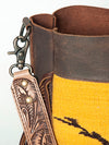 ADBG624 American Darling Hand Tooled Floral & Saddle Blanket Western Messenger Bag
