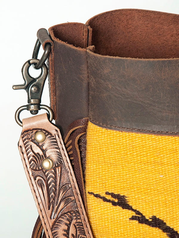 ADBG624 American Darling Hand Tooled Floral & Saddle Blanket Western Messenger Bag