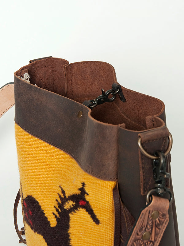 ADBG624 American Darling Hand Tooled Floral & Saddle Blanket Western Messenger Bag