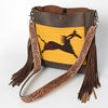 ADBG624 American Darling Hand Tooled Floral & Saddle Blanket Western Messenger Bag